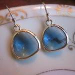 Sapphire Blue Earrings Gold..