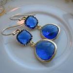 Cobalt Blue Earrings Gold -..