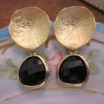 Black Onyx Earrings With G..