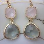 Gold Charcoal Gray Earrings..
