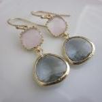 Gold Charcoal Gray Earrings..