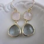 Gold Charcoal Gray Earrings..