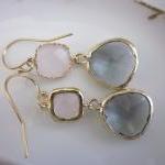 Gold Charcoal Gray Earrings..