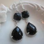 Black Earrings Onyx Silver ..