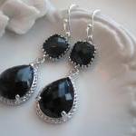 Black Earrings Onyx Silver ..