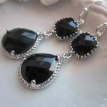 Black Earrings Onyx Silver ..