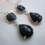 Black Earrings Onyx Silver ..