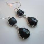 Black Earrings Onyx Silver ..