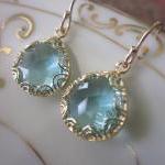 Gold Aquamarine Earrings - ..