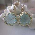 Gold Aquamarine Earrings - ..