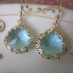 Gold Aquamarine Earrings - ..