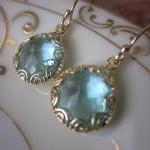Gold Aquamarine Earrings - ..