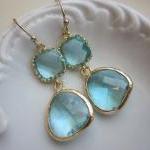 Aquamarine Earrings Gold T..