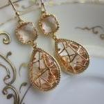 Champagne Peach Earrings Pi..