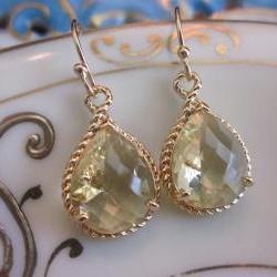 Citrine Earrings Yellow Gold Earrings Bridesmaid Earrings Wedding Earrings Bridal Earrings